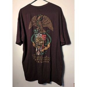Freedom Ranch Burgundy Men's Mexico Eagle Snakes T-shirt Size  XL